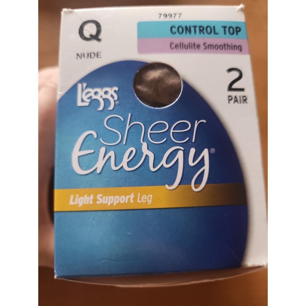 L'eggs‎ Women's Sheer Energy 2 Pair Control Top Sheer Toe Panty Nude Q